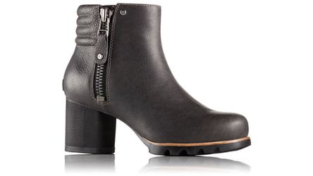 New! Sorel Danica Black High Heel Leather Ankle Boot $200