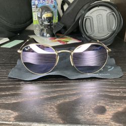 Ray Ban Round Metal Flat Mirror Lilac 3447 Sunglasses