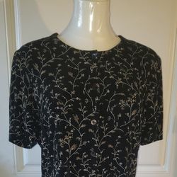 Ronni Nicole by Ouida Black Short Sleeve Blouse/Top (Size 10)
