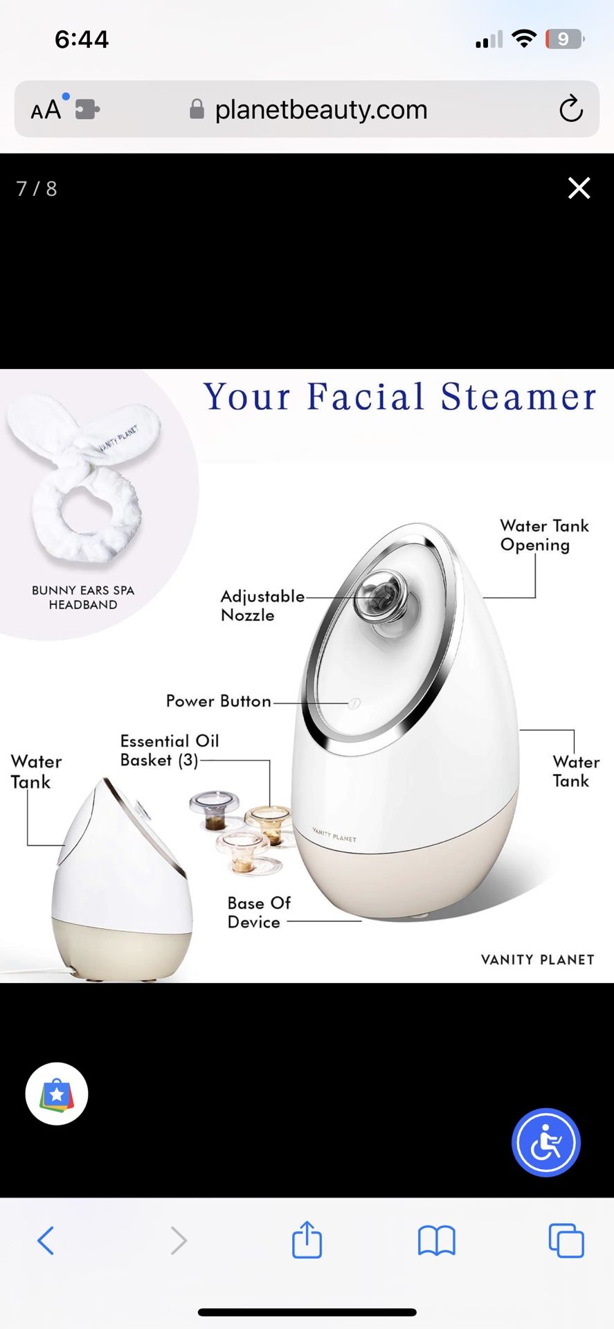 Vanity planet facial steamer