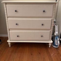 Small White Wood 3 Drawer Dresser 