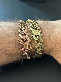 14mm Miami Cuban Link Bracelet, 8 Inch, 14K Gold PVD Plated Stainless Steel