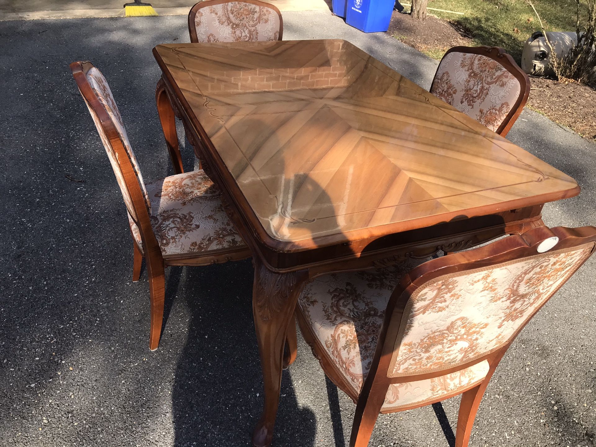 Dining Table— NO Chairs- Made in Russia— Solid Wood 55”x36” w/ leaf 95”