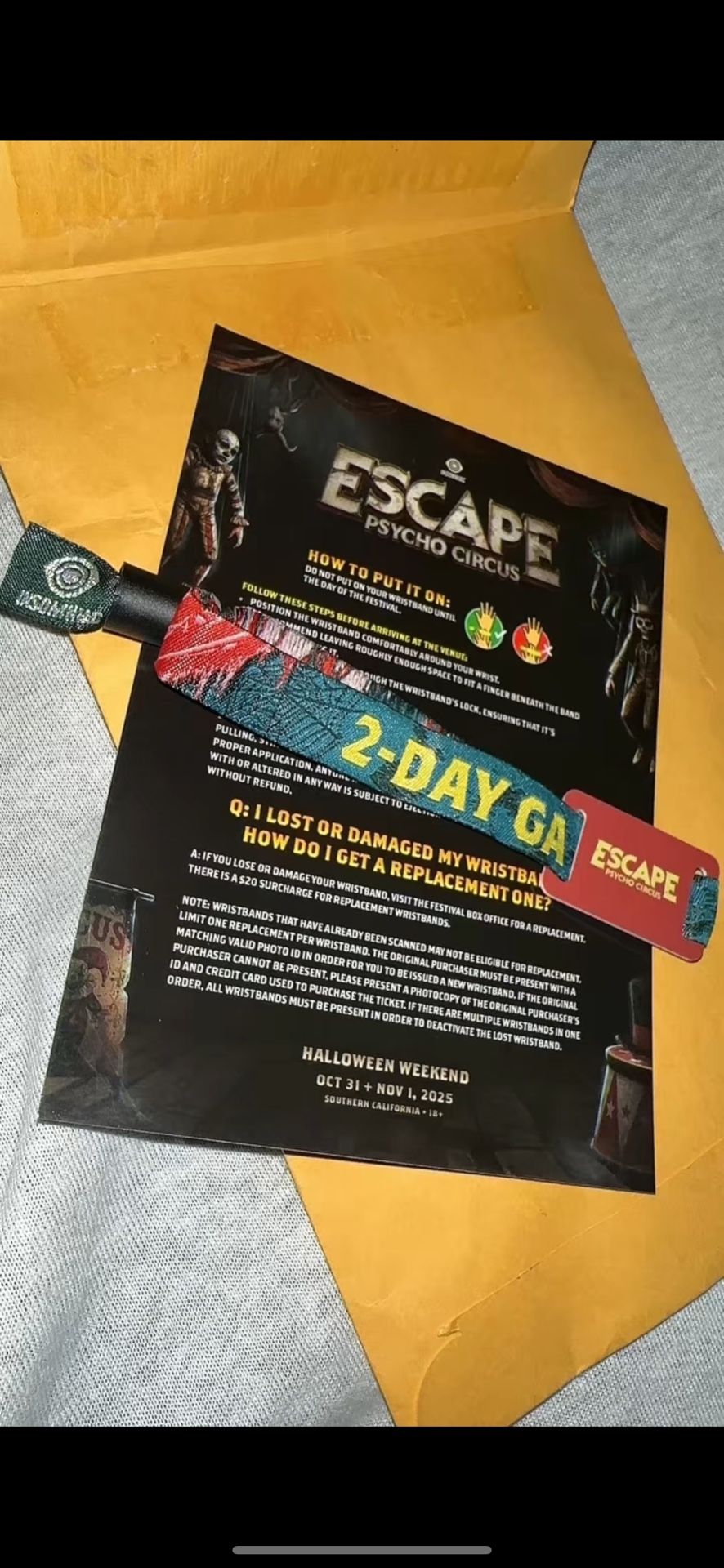 Escape Tickets GA 2days Halloween