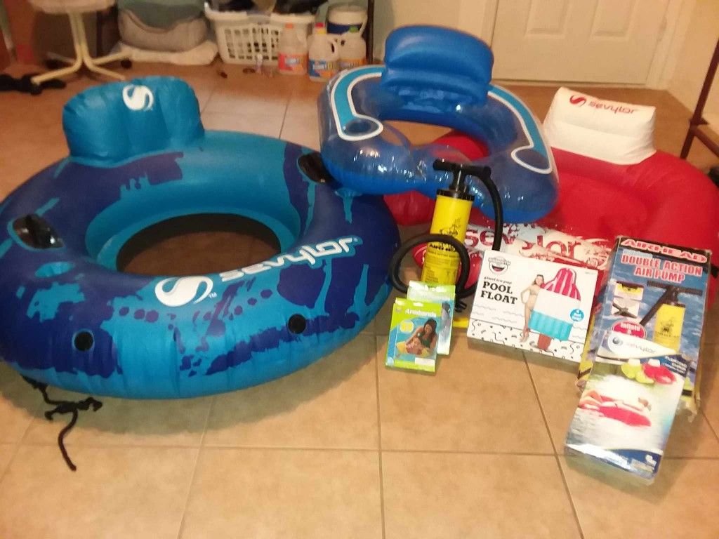 X7 Pool River Lake Water Arm Floaties Floating Chair Tube Double