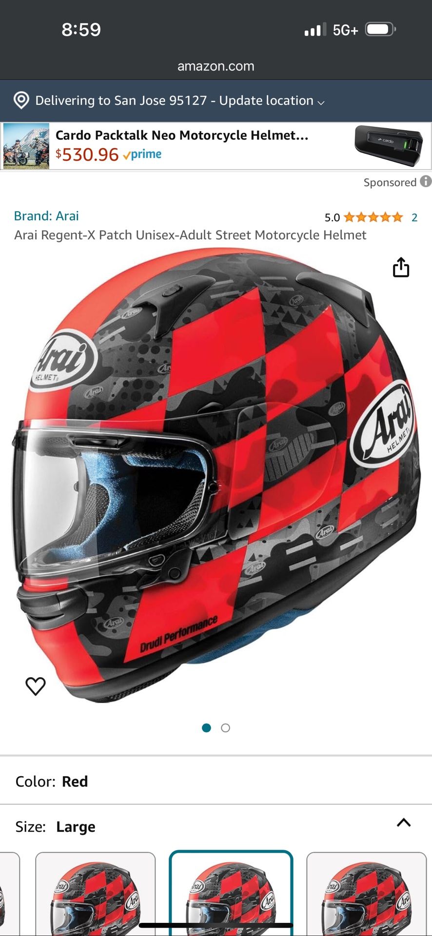 Arai Motorcycle Helmet New