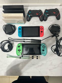 Nintendo Switch Bundle — 2 Consoles, 2 Docks, Chargers & Extra Controllers