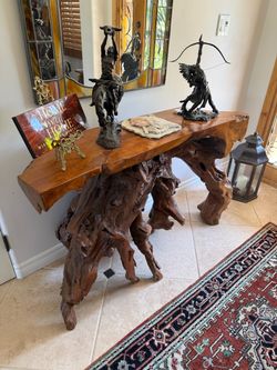 Hand Crafted Teak Console Table