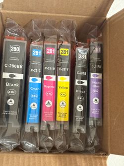 6-Pack Compatible ColorInk 280/281 XXL Ink Cartridges – Fits Canon PIXMA TS9120 & TS9521C