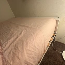 Bed Frame (white, Metal) From IKEA Mattress Included 