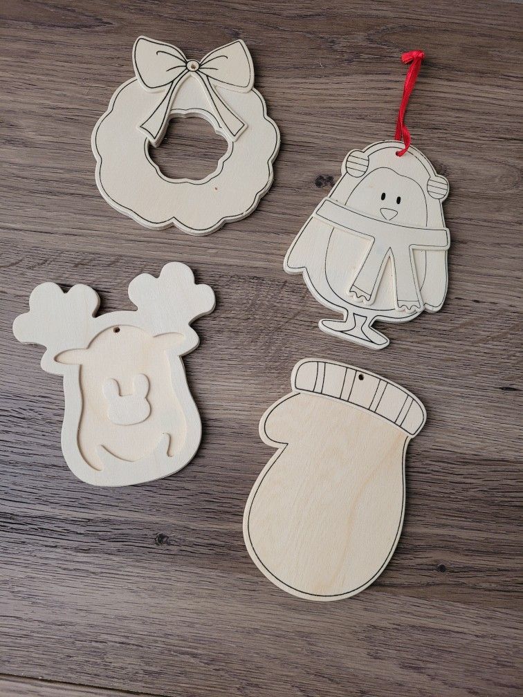 NEW Wooden Ornaments! Ready to paint/craft!