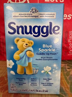 Snuggle dryer fabric sheets - blue sparkle scent