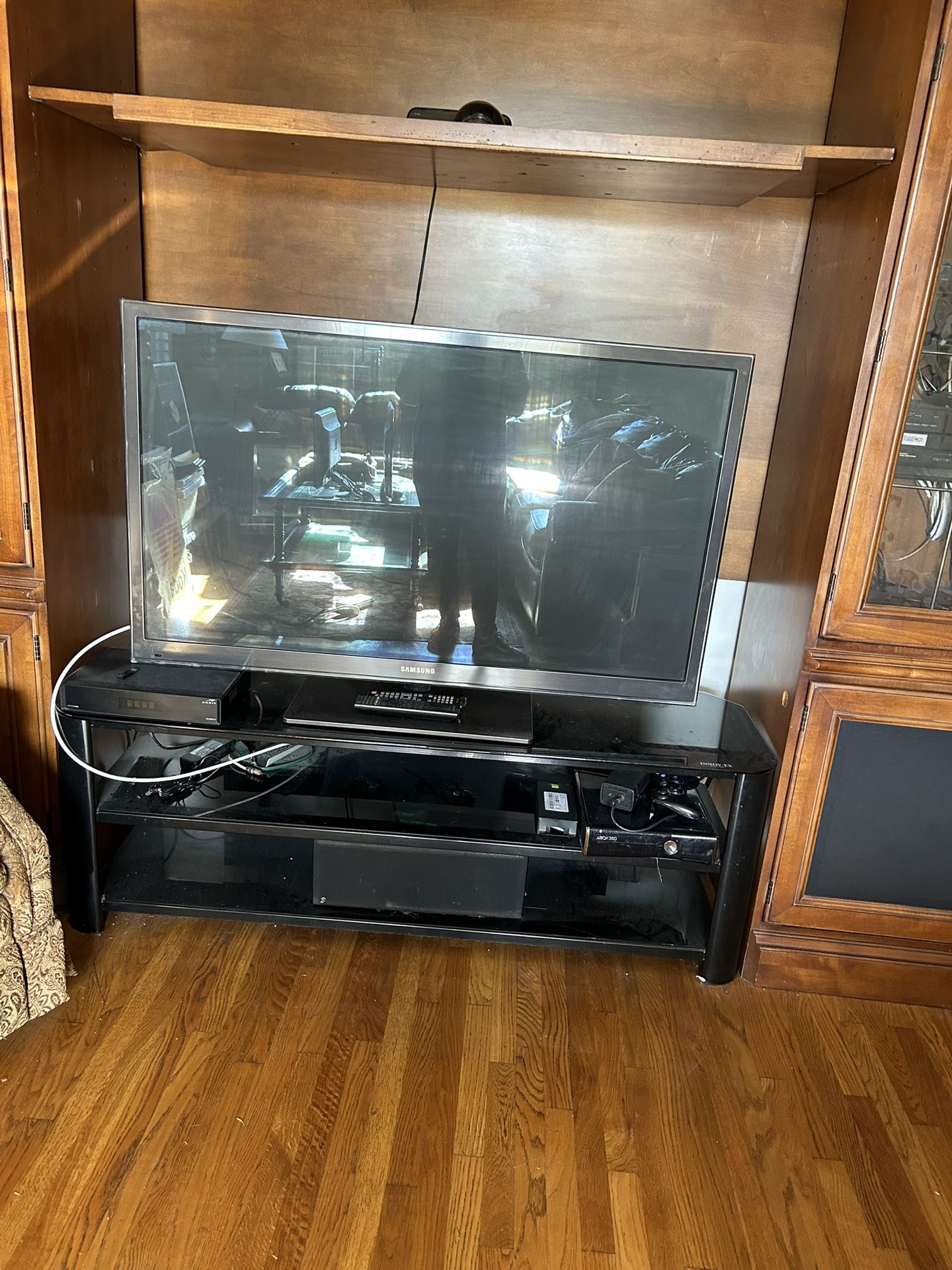 Flat Screen Tv And Black Entertainment Center