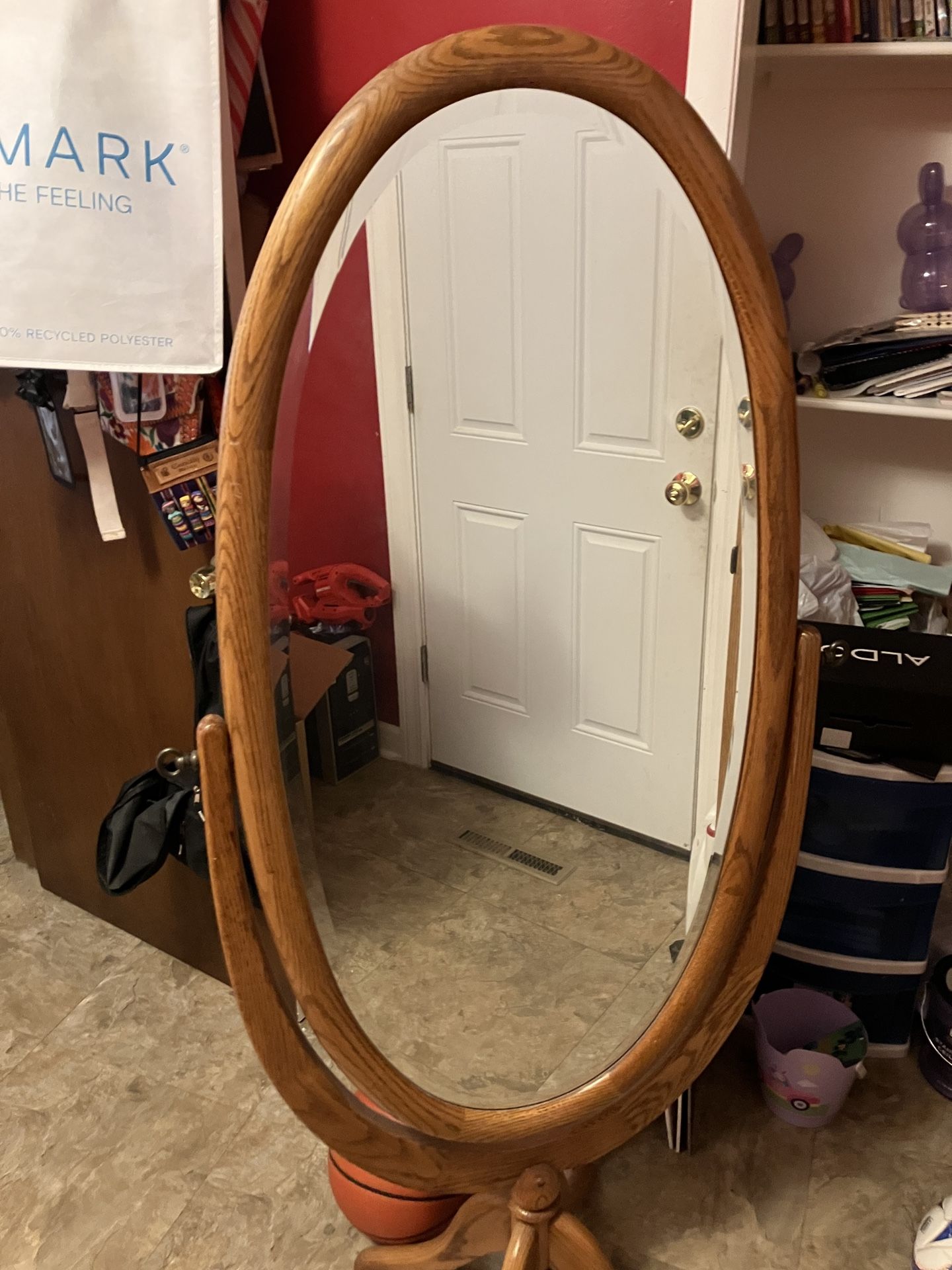 Free Stand Mirror Wood Frame
