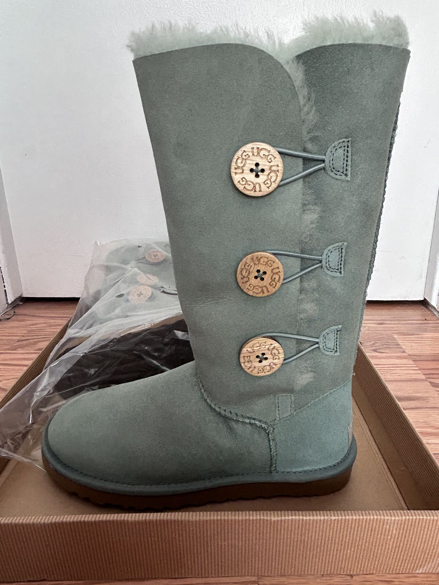 UGG Bailey Suede Button Triplet Tall Boots