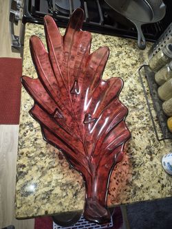 Vintage Glass Leaf
