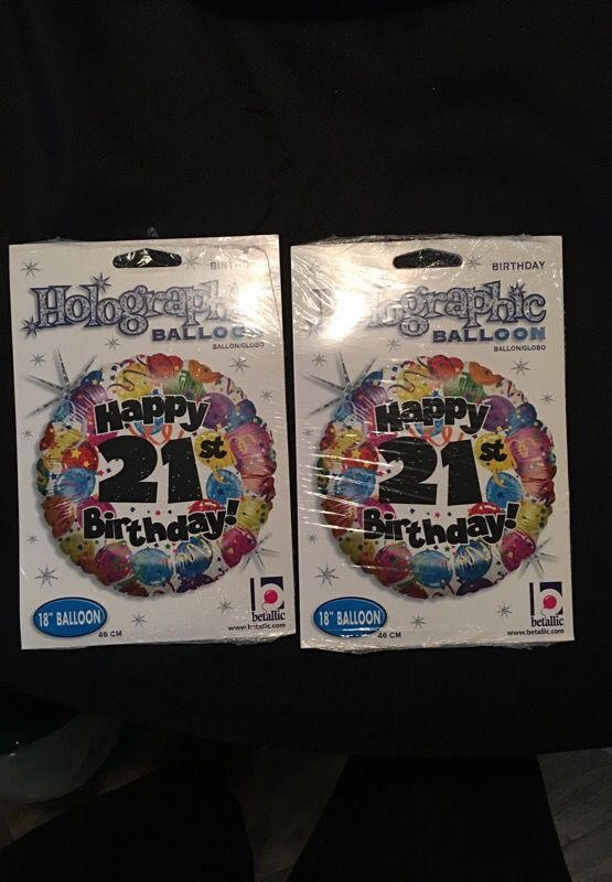 21st birthday balloons. Unopened