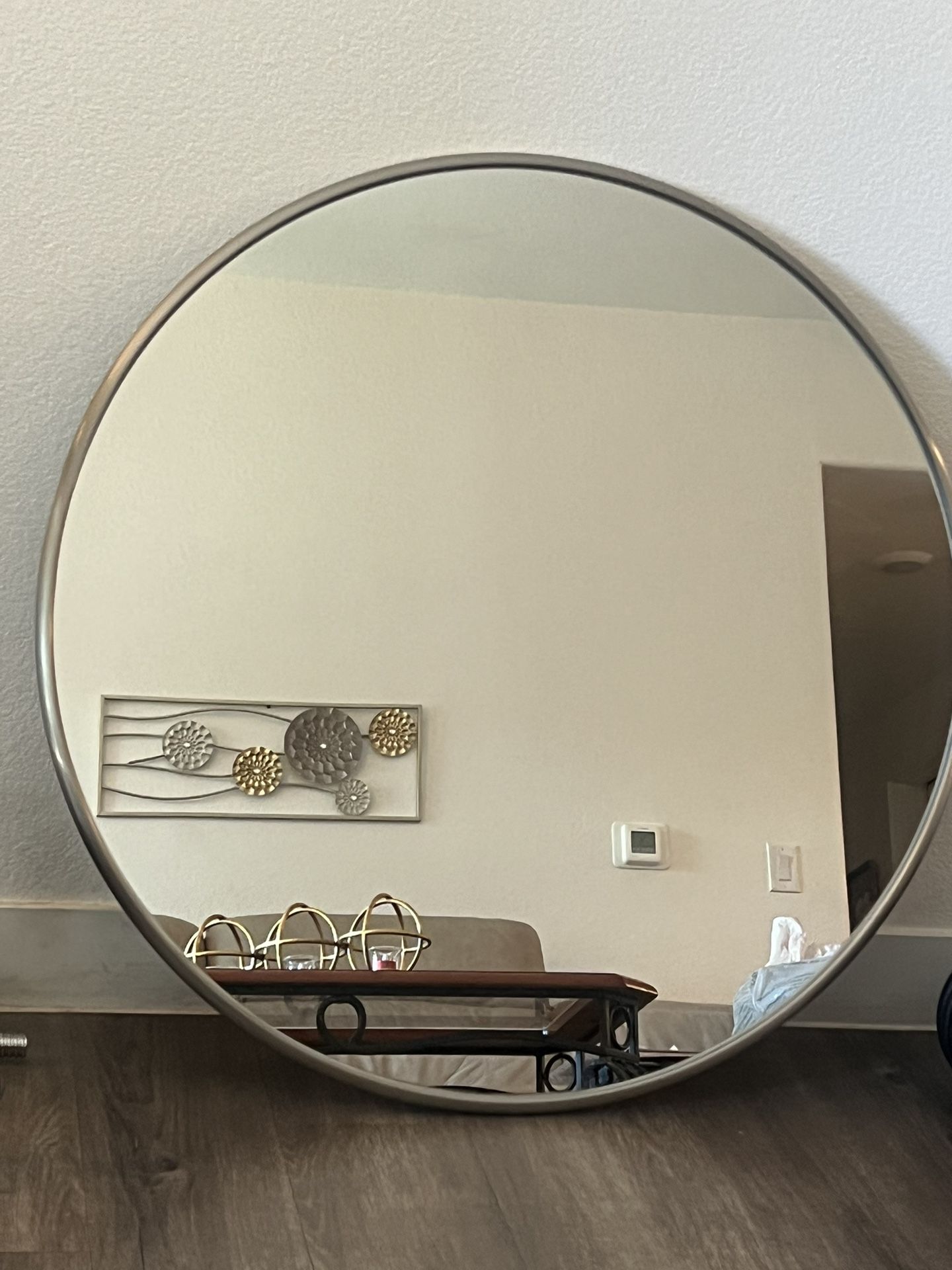 36x36” Silver Round Wall Mirror Asking 75
