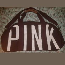 Victoria's Secret Love Pink Burgundy Duffle Carry Bag