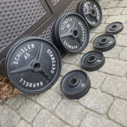 Vintage HTF SCHISLER CENTENNIAL Olympic Weight Plates For Your Home Gym