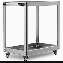 Stainless steel rolling tool cart, heavy-duty metal mechanic's trolley with wheels, large capacity tool organizer, workshop cart, Brand New still in t