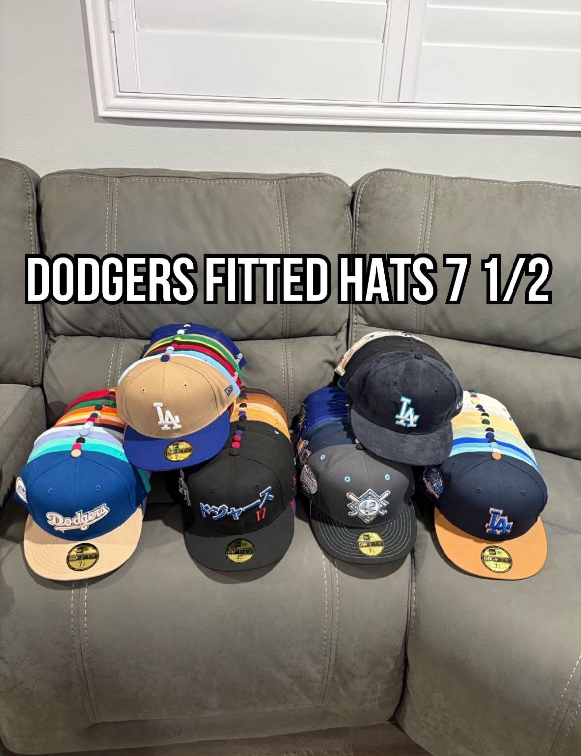 MLB New Era Los Angeles Dodgers Multiple Colors Patch And Non Patch 59fifty Fitted Hats Size 7 1/2