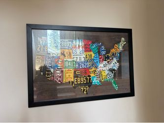 License plate United States map art