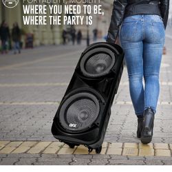 QFX DUAL 12” BLUETOOTH RECHARGEABLE SPEAKER WITH LED PARTY LIGHTS🎶🎶🎶  