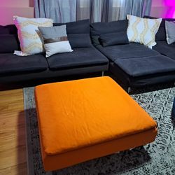 Ikea 4 Piece Set Sofa,  2 Lounges and otterman  Dark Grey