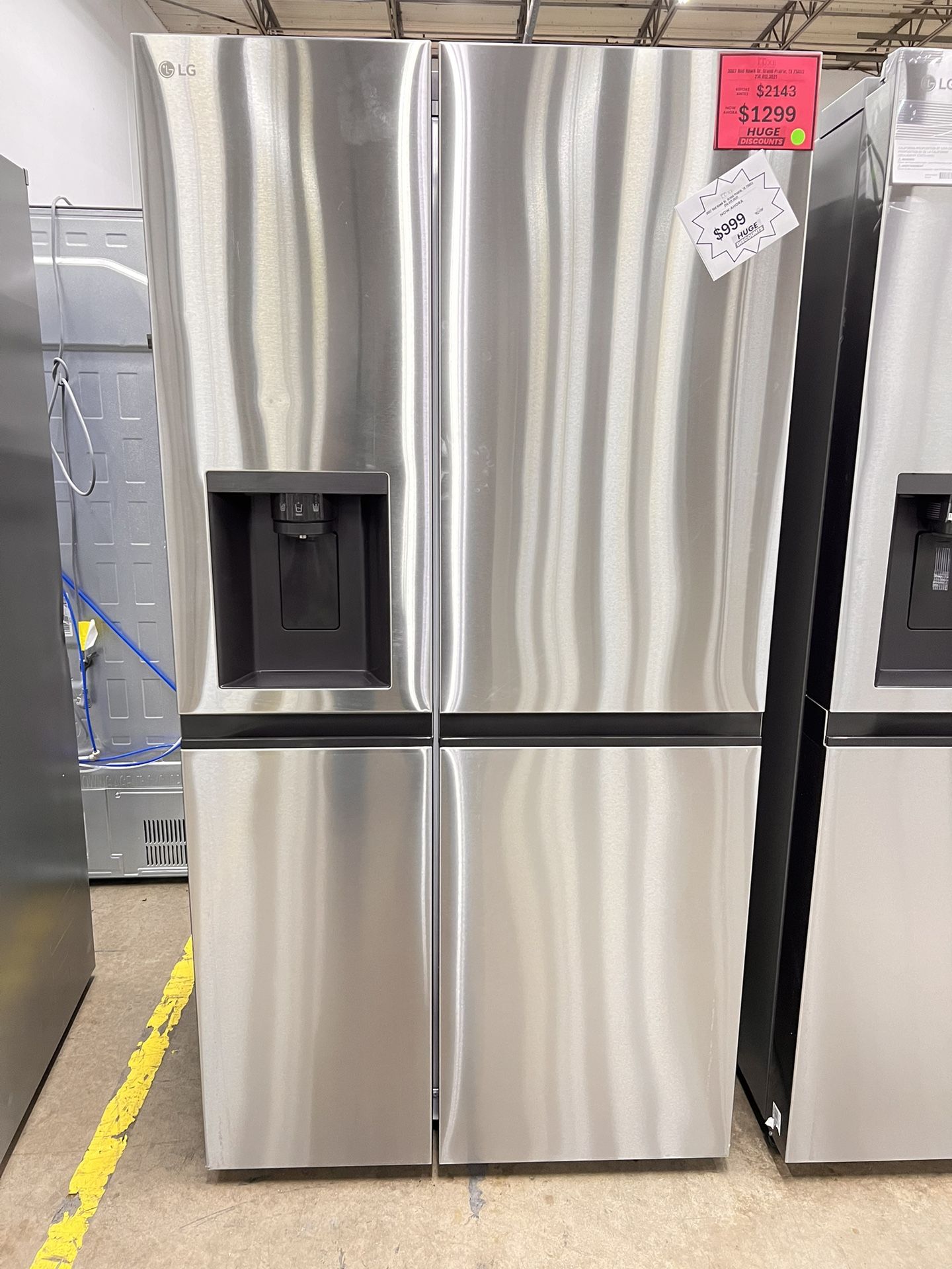 LG 27 cu. ft. Side-by-Side Refrigerator with Craft Ice $999