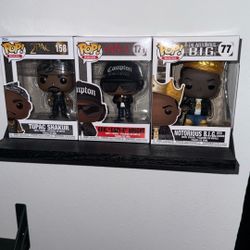 funko pops (2pac,eazy-e, and notorious big)