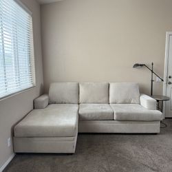 Bonaterra Sand Beige Fabric 97" Sofa with Reversible Chaise