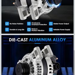 11252 Car Alternators Fit for Chevrolet Traverse 09-17, for GMC Acadia 07-16, for Buick Enclave 08-17, for Saturn Outlook V6 3.6L Automotive Replaceme
