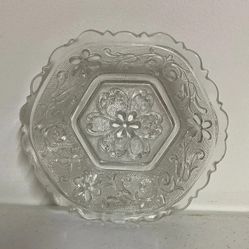 Indiana / Tiara Sandwich Glass Hexagon Clear Glass Dish