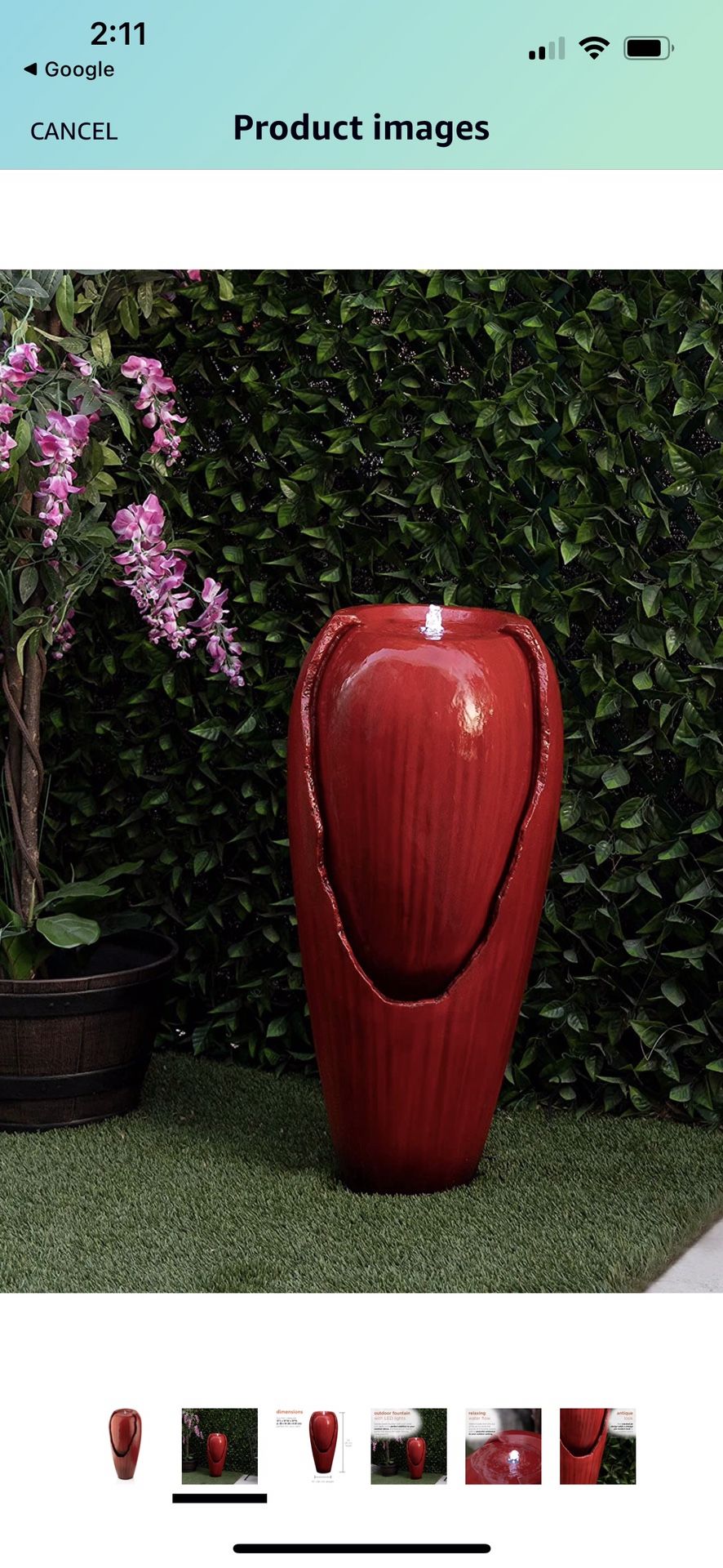 Alpine 33” Tall Water Jar Fountain