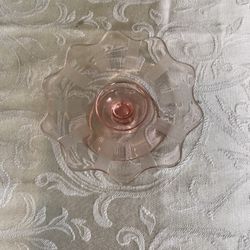 Vintage Anchor Hocking Pink Depression Glass Candy Dish With Pedestal