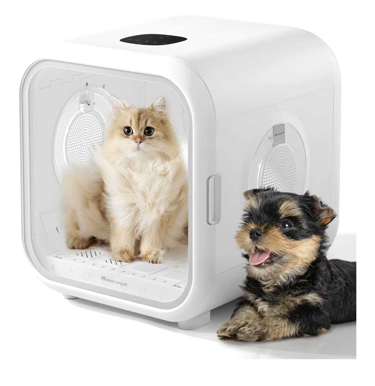 HomeRunPet Cat Dryer, 360° Efficient Automatic and Quiet Box with Smart Temperature Control, Ideal f