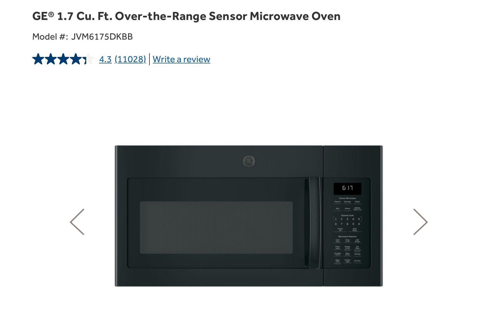 Over The Range/ Microwave Oven Brand New