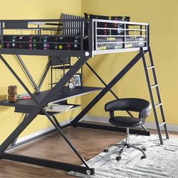 Study Full Size Bunk Bed, Black -