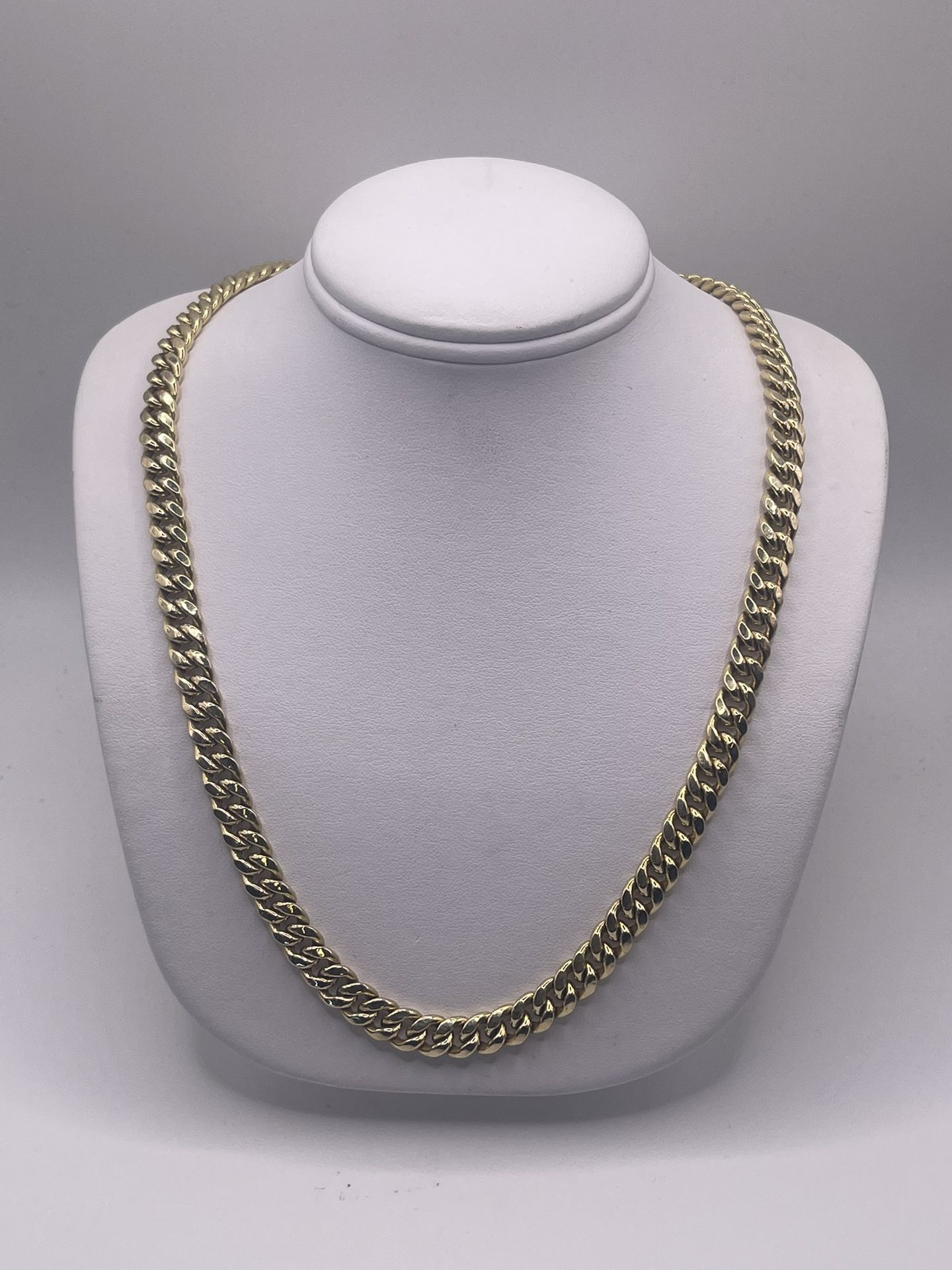 14kt Yellow Gold Semi Hollow Cuban Link Chain
