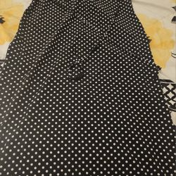 Maxi Black White Polka Dot Dress 