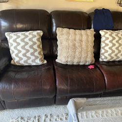 2 Pieces Leather Sofa 