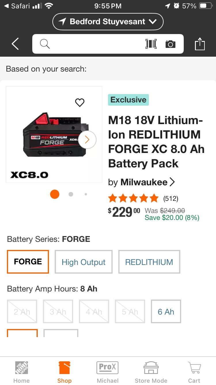 M18 RED LITHIUM FORGE BATTERY