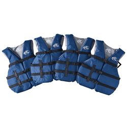 Bass Pro Shops Universal Life Jacket 4-Pack - Navy/Silver