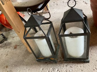 Two rare pottery barn lanterns