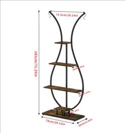 Large Tall Vase-shape Plant Stand Flower Basket Hang Shelf Elegant
Display Racks