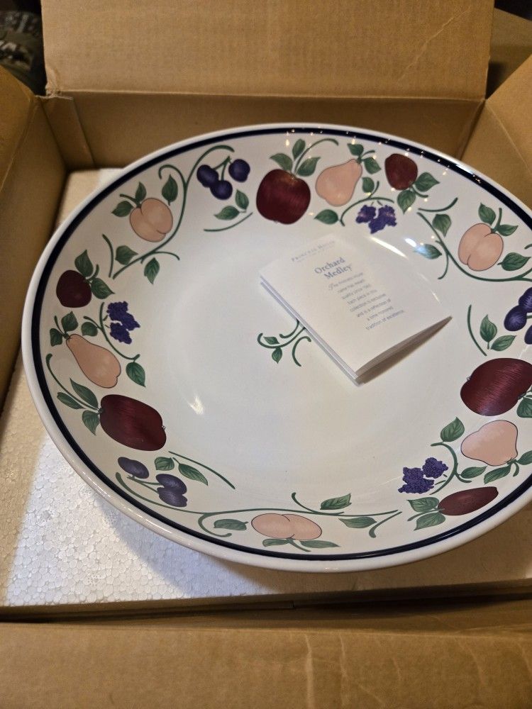 Princess House, orchard medley, LARGE PASTA SERVING BOWL, NEW, UNUSED/boxed