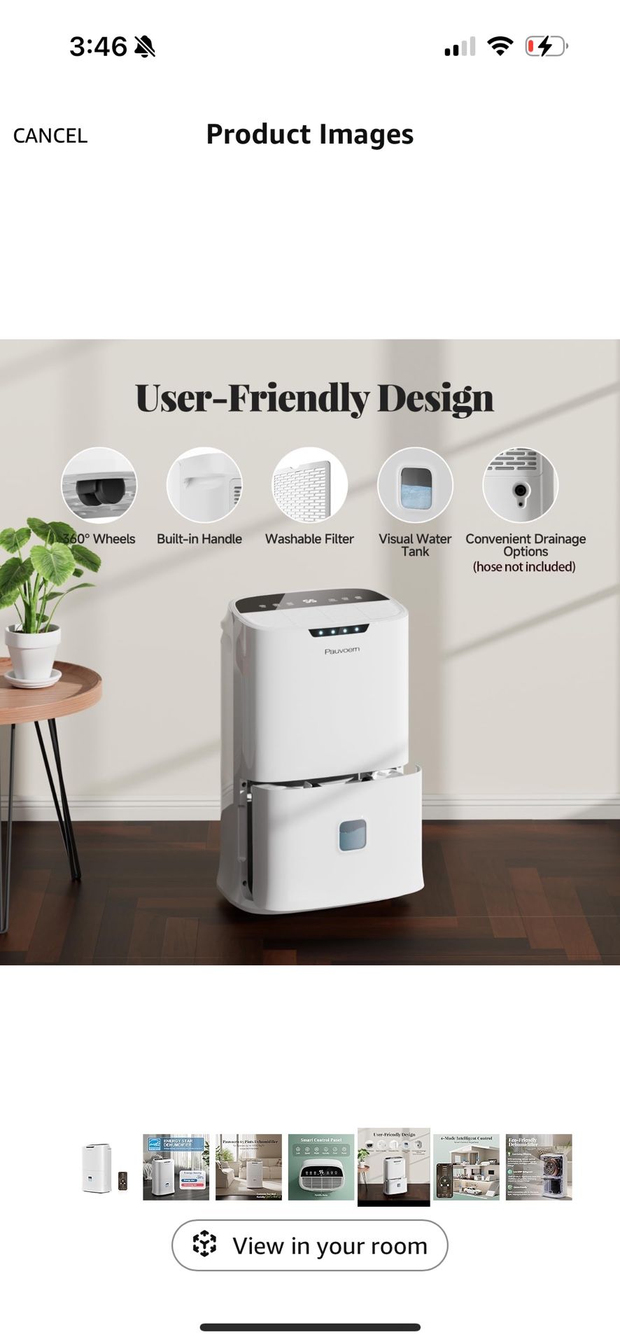5000 Sq.Ft Energy Star 2024 Dehumidifier,90 Pint Smart Wifi Humidity Control Dehumidifier for Home, Basement, Large Rooms, 1.45 Gallon, 3 Modes, Auto
