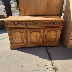wood kitchen buffet serving side table