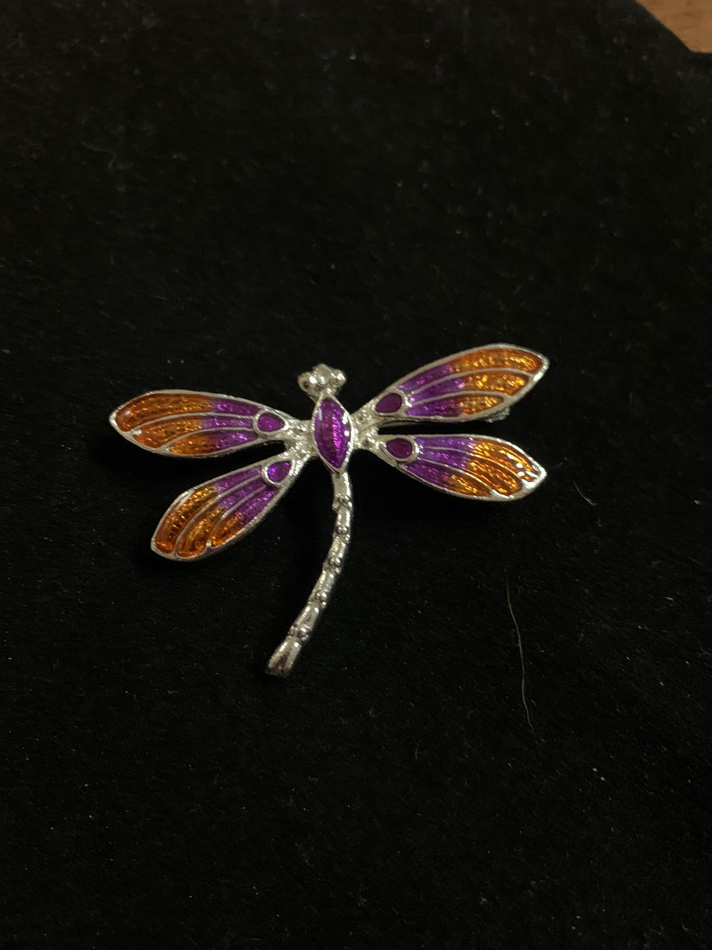 Silver tone Dragonfly Brooch